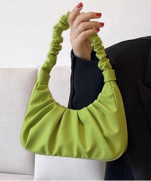 SETUP7（セットアップセブン）の「【SETUP7】ギャザーハンドバック SCCH445（ハンドバッグ・レディース・グリーン/ライトグリーン/アイボリー/ブラック・FREE）」の4枚目の写真