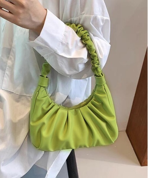 SETUP7（セットアップセブン）の「【SETUP7】ギャザーハンドバック SCCH445（ハンドバッグ・レディース・グリーン/ライトグリーン/アイボリー/ブラック・FREE）」の5枚目の写真