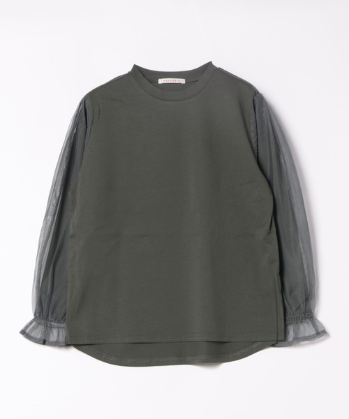 PREFERIR(プレフェリール)の「シアースリーブ カットソー トップス(Tシャツ/カットソー・レディース・ブラック/チャコールグレー・MEDIUM/LARGE)」の21枚目の写真