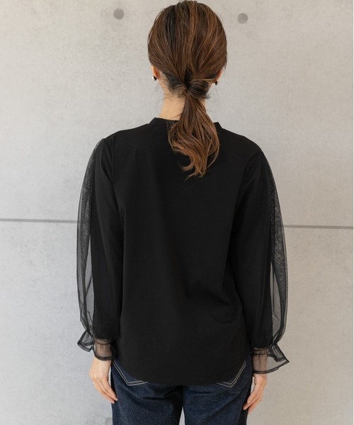 PREFERIR(プレフェリール)の「シアースリーブ カットソー トップス(Tシャツ/カットソー・レディース・ブラック/チャコールグレー・MEDIUM/LARGE)」の15枚目の写真
