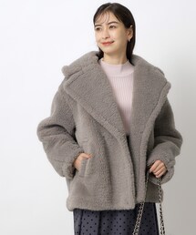 ◆フェイクボア ミドルコート