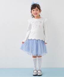 mezzo piano（メゾピアノ）の「ポアントジュエリー刺しゅうチュールスカート（スカート・キッズ）」