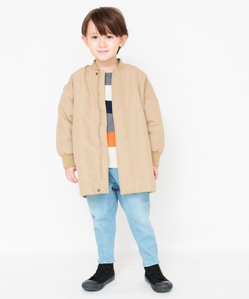 BRANSHES（ブランシェス）の「【あったか】撥水加工/裏ボアブルゾン（ブルゾン・キッズ・ブラック/ベージュ・100/110/140/120/130/90/150/160）」の4枚目の写真