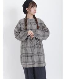 Samansa Mos2 | 【WaterlessLinen】前後着リボンチュニック(チュニック)