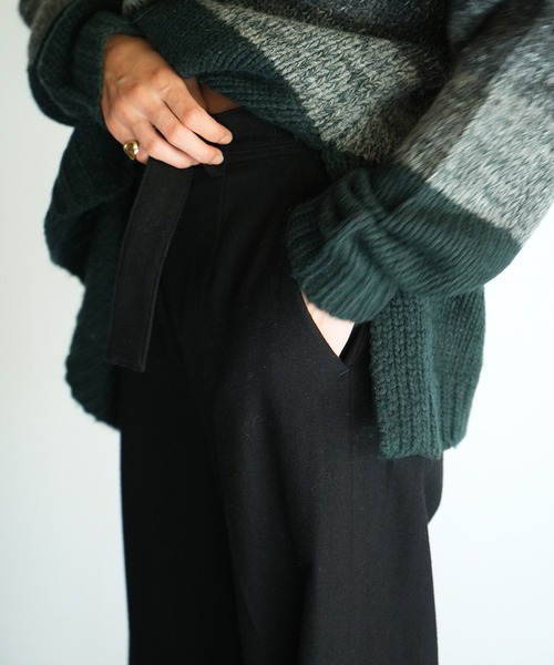 CLANE(クラネ)の「BELTED WIDE PANTS(その他パンツ・レディース・グレー/ブラウン/ブラック・0/2/1)」の9枚目の写真