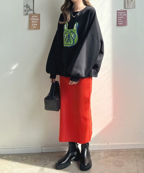 Futier land（フューティアランド）の「イヌ相良刺繍ボリューム袖プルオーバー（スウェット・レディース・ブラック/ネイビー/アイボリー/オートミール・FREE）」の16枚目の写真