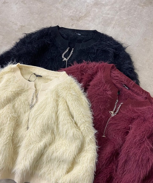 セール】キーネックシャギーニットトップス（ニット/セーター）｜non