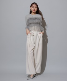 【人気／Mystrada】マイストラーダ　黒 フリル ニット 長袖 M Mystrada（フリル ・ ニット/セーター）のフリマアイテム一覧