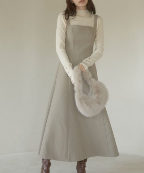 ACYM(アシーム)の「Corset line flare dress(ワンピース・レディース・ダークグレー/ベージュ・FREE)」の22枚目の写真