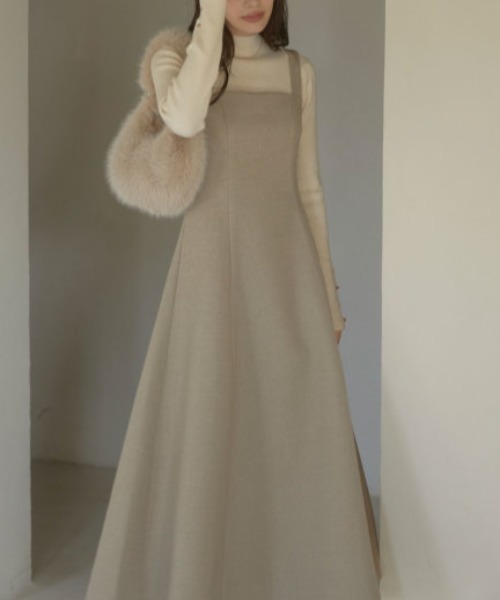 ACYM(アシーム)の「Corset line flare dress(ワンピース・レディース・ダークグレー/ベージュ・FREE)」の15枚目の写真