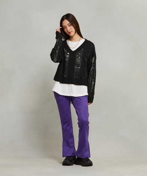 adidas（アディダス）の「ディストレスト クルーネックスウェット / アディダスオリジナルス adidas Originals（スウェット・レディース・ブラック/グレー・SMALL/LARGE/X-SMALL/XX-LARGE/MEDIUM/X-LARGE）」の9枚目の写真