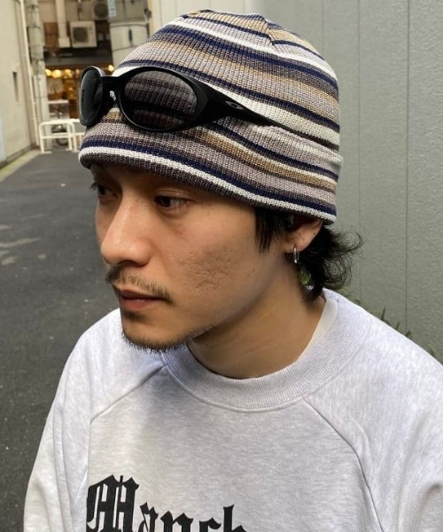 BEAMS（ビームス）の「BEAMS / マルチボーダー ワッチキャップ（ニットキャップ/ビーニー・メンズ・グレー/ネイビー/ブラック・ONE SIZE）」の12枚目の写真