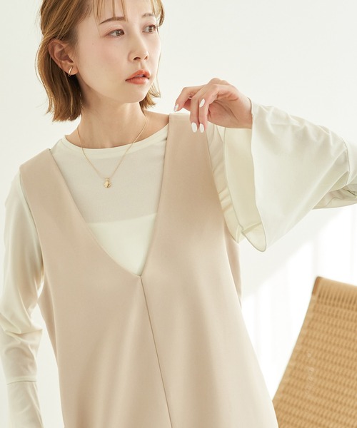 ROPE' PICNIC（ロペピクニック）の「袖フレアシアートップス（Tシャツ/カットソー・レディース・キナリ/ブラック・38）」の10枚目の写真