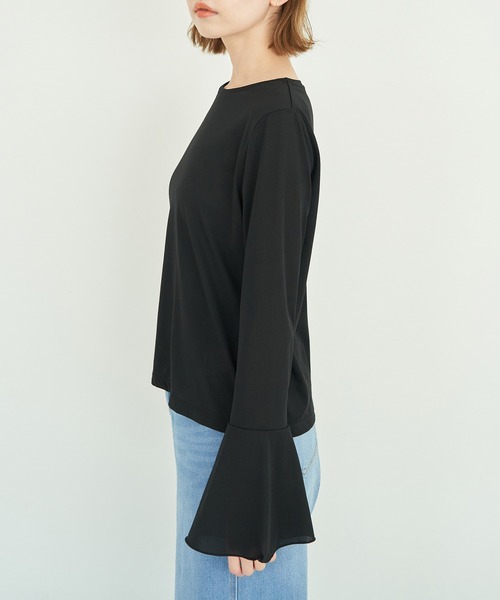 ROPE' PICNIC（ロペピクニック）の「袖フレアシアートップス（Tシャツ/カットソー・レディース・キナリ/ブラック・38）」の13枚目の写真