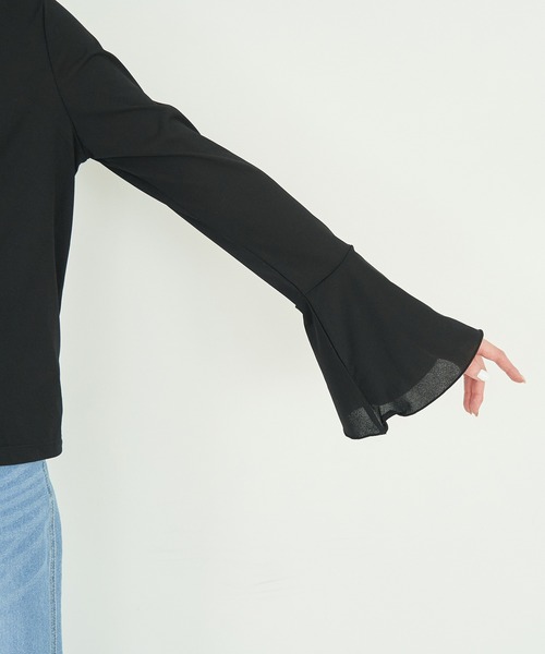 ROPE' PICNIC（ロペピクニック）の「袖フレアシアートップス（Tシャツ/カットソー・レディース・キナリ/ブラック・38）」の16枚目の写真