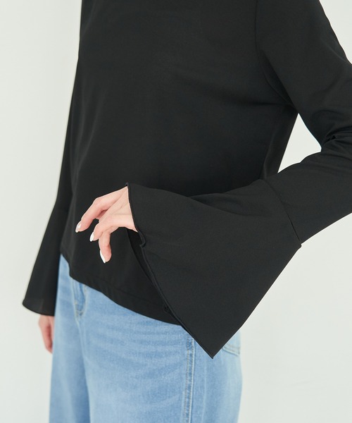 ROPE' PICNIC（ロペピクニック）の「袖フレアシアートップス（Tシャツ/カットソー・レディース・キナリ/ブラック・38）」の17枚目の写真