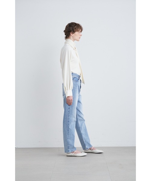 MIESROHE（ミースロエ）の「sustainableシルキーボウタイブラウス【入学式・卒業式・フォーマル】（シャツ/ブラウス・レディース・ライトベージュ/ホワイト/ストライプ/ネイビー・FREE）」の14枚目の写真