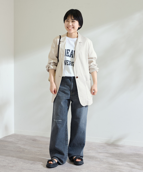 FRAMeWORK（フレームワーク）の「綿麻ツイルワッシャージャケット（テーラードジャケット・レディース・ブラック/ベージュ・36/38）」の15枚目の写真