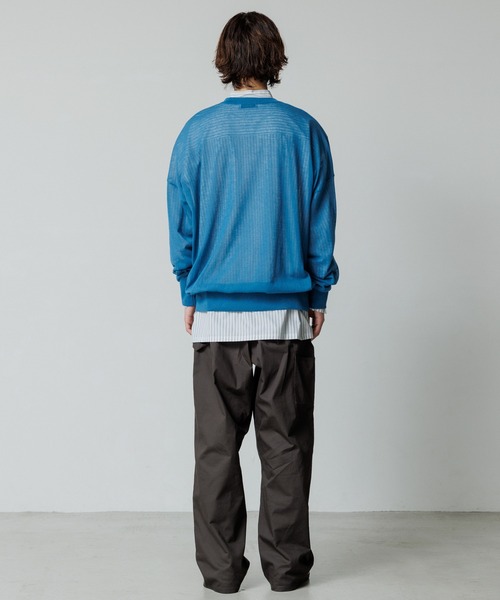 【新品】麻調 ルーズ シアー サマーニット ビッグプルオーバー オレンジ L ADAM ET ROPE'（アダムエロペ）の「《新色追加》【WEB限定】麻調