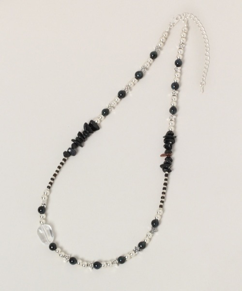 RAGEBLUE（レイジブルー）の「【THEIRB/ゼアーブ】メタルコンビ/ビーズネックレス（ネックレス・メンズ・ブラック/ホワイト/グリーン系その他/レッド・FREE）」の7枚目の写真