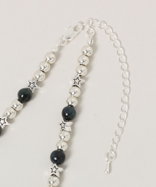 RAGEBLUE（レイジブルー）の「【THEIRB/ゼアーブ】メタルコンビ/ビーズネックレス（ネックレス・メンズ・ブラック/ホワイト/グリーン系その他/レッド・FREE）」の6枚目の写真