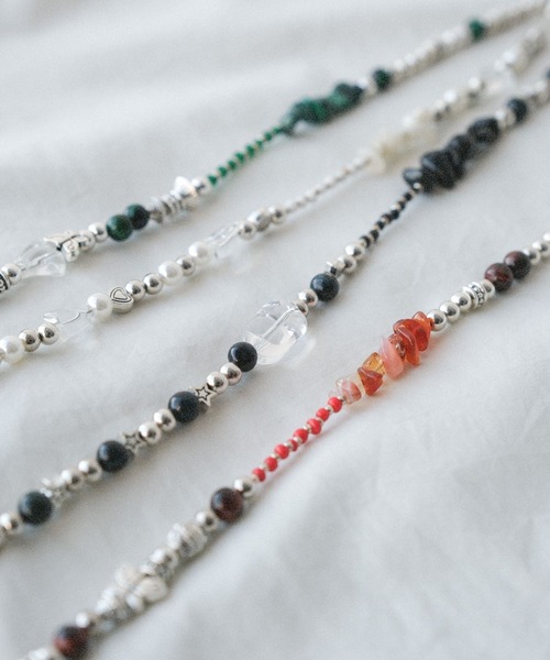 RAGEBLUE（レイジブルー）の「【THEIRB/ゼアーブ】メタルコンビ/ビーズネックレス（ネックレス・メンズ・ブラック/ホワイト/グリーン系その他/レッド・FREE）」の12枚目の写真