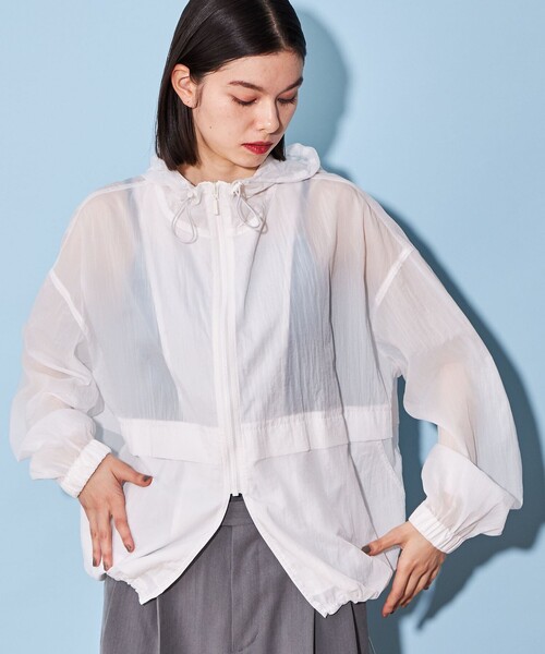 CITEN(シテン)の「<CITEN>シアー ナイロン ユーティリティ パーカ―(ナイロンジャケット・レディース・オフホワイト/ブラック・FREE)」の2枚目の写真