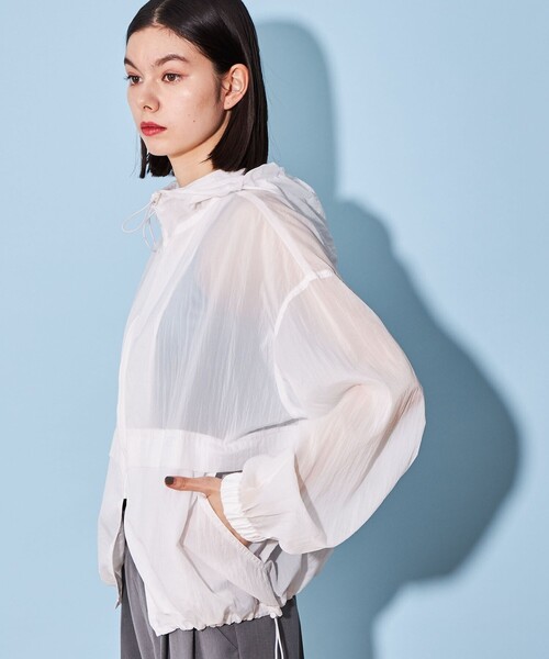 CITEN(シテン)の「<CITEN>シアー ナイロン ユーティリティ パーカ―(ナイロンジャケット・レディース・オフホワイト/ブラック・FREE)」の17枚目の写真