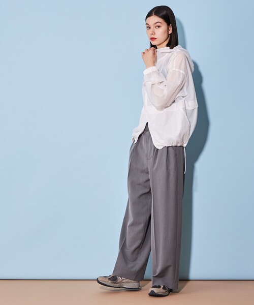 CITEN(シテン)の「<CITEN>シアー ナイロン ユーティリティ パーカ―(ナイロンジャケット・レディース・オフホワイト/ブラック・FREE)」の3枚目の写真