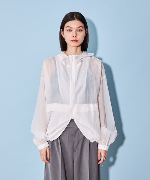 CITEN(シテン)の「<CITEN>シアー ナイロン ユーティリティ パーカ―(ナイロンジャケット・レディース・オフホワイト/ブラック・FREE)」の7枚目の写真