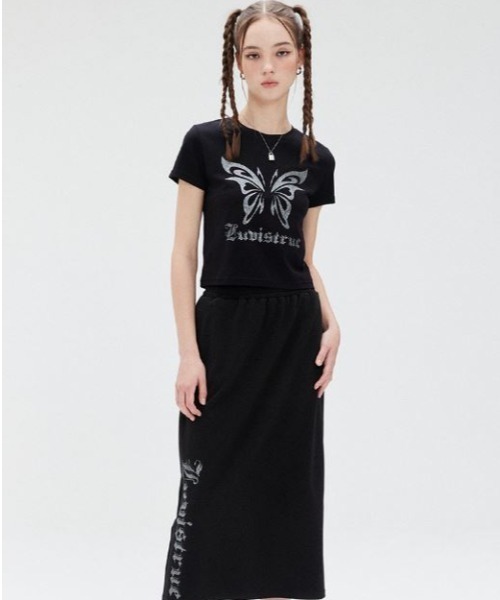 ☆韓国の人気☆【LUV IS TRUE】☆SU TRIBAL BUTTERFLY SKIR.T☆ セール】SU TRIBAL BUTTERFLY TEE（Tシャツ/カットソー
