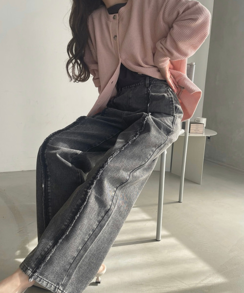 Ada.(エイダ)の「センターシームデザイン ケミカル デニム(デニムパンツ・レディース・インディゴブルー/ブラック・M/L)」の17枚目の写真