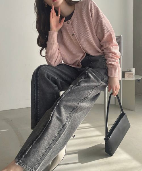 Ada.(エイダ)の「センターシームデザイン ケミカル デニム(デニムパンツ・レディース・インディゴブルー/ブラック・M/L)」の16枚目の写真