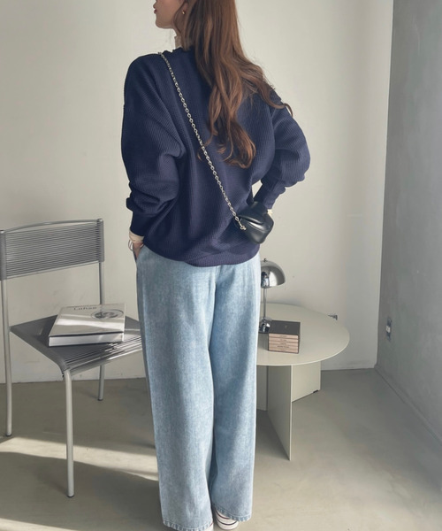 Ada.(エイダ)の「センターシームデザイン ケミカル デニム(デニムパンツ・レディース・インディゴブルー/ブラック・M/L)」の7枚目の写真