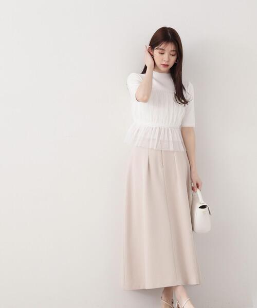 PROPORTION BODY DRESSING（プロポーションボディドレッシング）の「カーブラインスカート / 1214120406（スカート・レディース・ブラック/ベージュ・SMALL/MEDIUM）」の2枚目の写真