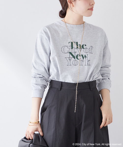 plage(プラージュ)の「NYC logo ロングTシャツ(Tシャツ/カットソー・レディース・チャコールグレー・FREE)」の1枚目の写真