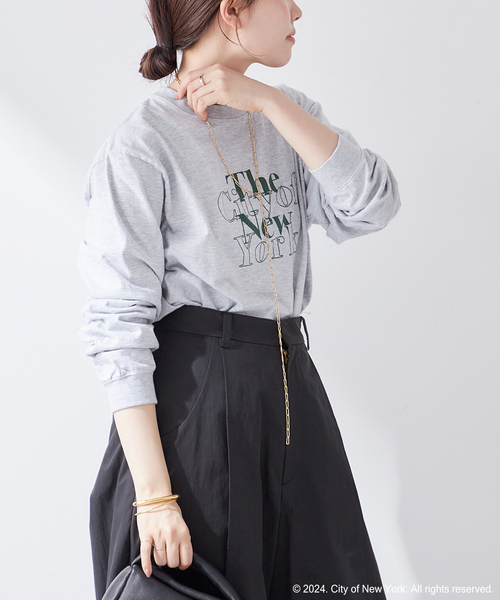 plage(プラージュ)の「NYC logo ロングTシャツ(Tシャツ/カットソー・レディース・チャコールグレー・FREE)」の16枚目の写真