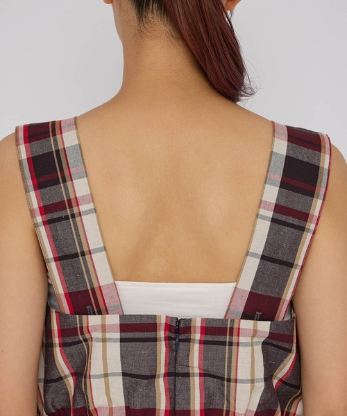 BABYLONE（バビロン）の「リネンチェックオールインワン（つなぎ/オールインワン・レディース・ネイビー・フリー）」の12枚目の写真