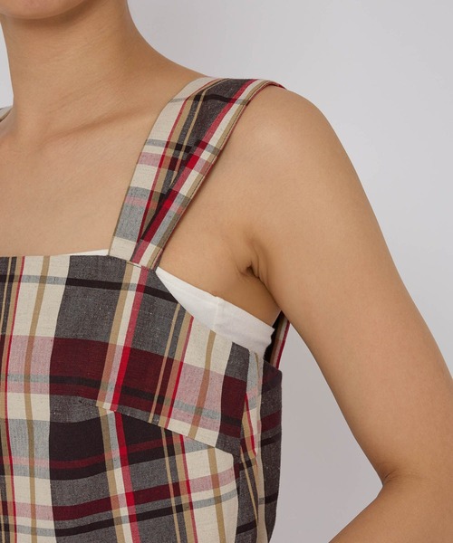 BABYLONE（バビロン）の「リネンチェックオールインワン（つなぎ/オールインワン・レディース・ネイビー・フリー）」の14枚目の写真