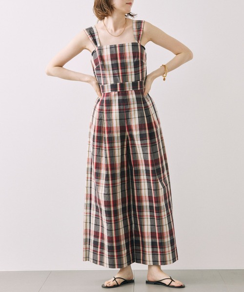 BABYLONE（バビロン）の「リネンチェックオールインワン（つなぎ/オールインワン・レディース・ネイビー・フリー）」の21枚目の写真