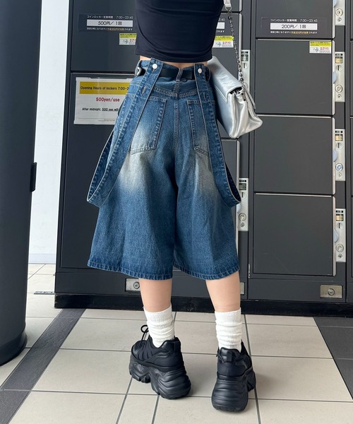 PAGEBOY（ページボーイ）の「サスツキデニムハーフパンツ（デニムパンツ・レディース・ブルー/ブラック・MEDIUM/SMALL）」の18枚目の写真