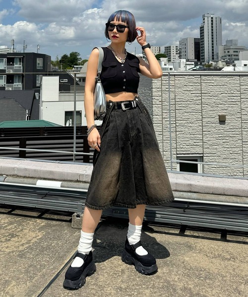 PAGEBOY Hinechiプロデュースアイテム　サスツキデニムハーフパンツ 楽天市場】サスツキデニムハーフパンツ PAGEBOY ページボーイ