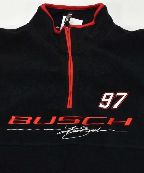 VINTAGE(ヴィンテージ)の「【ヴィンテージ古着】Y2K HAZE/ヘイズ KURT BUSCH レーシング刺繍 ハーフジップ フリースプルオーバー(その他トップス・メンズ・ブラック・LARGE)」の6枚目の写真