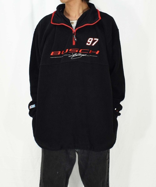 90s NIKE GOLFハーフジップ y2k archiveヴィンテージ古着 90s NIKE Half-Zip Pullover Sweat Hoodie 赤 XL ナイキ プル