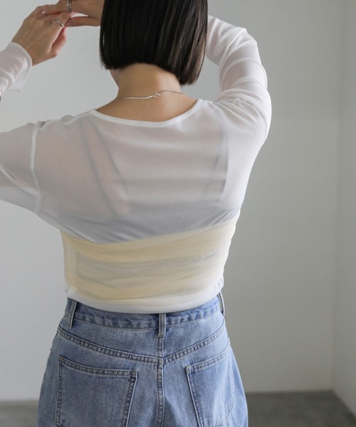 select MOCA(セレクトモカ)の「チュールビスチェ(ベスト・レディース・ブラック/アイボリー・FREE)」の7枚目の写真