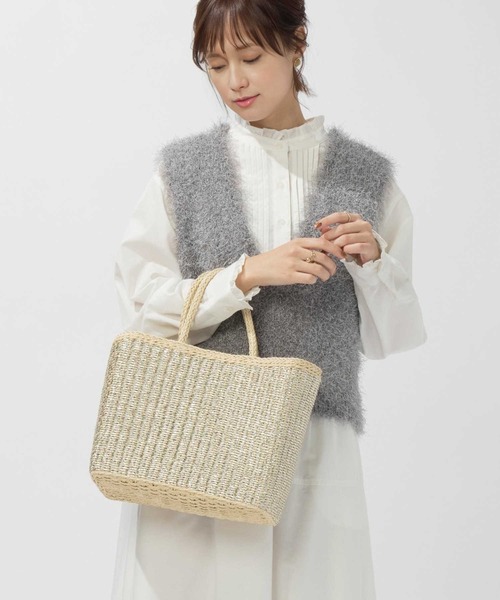 HONEYSUCKLE ROSE（ハニーサックルローズ）の「【HONEYSUCKLE ROSE】ラメカゴバッグ（かごバッグ・レディース・ゴールド/シルバー・ONE SIZE）」の2枚目の写真