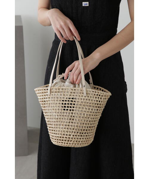 JILL STUART（ジルスチュアート）の「◆メッシュバスケット（かごバッグ・レディース・ホワイト/ブラック/ホワイト系その他2/ブラック系その他・ﾌﾘ-）」の15枚目の写真