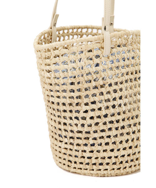 JILL STUART（ジルスチュアート）の「◆メッシュバスケット（かごバッグ・レディース・ホワイト/ブラック/ホワイト系その他2/ブラック系その他・ﾌﾘ-）」の7枚目の写真