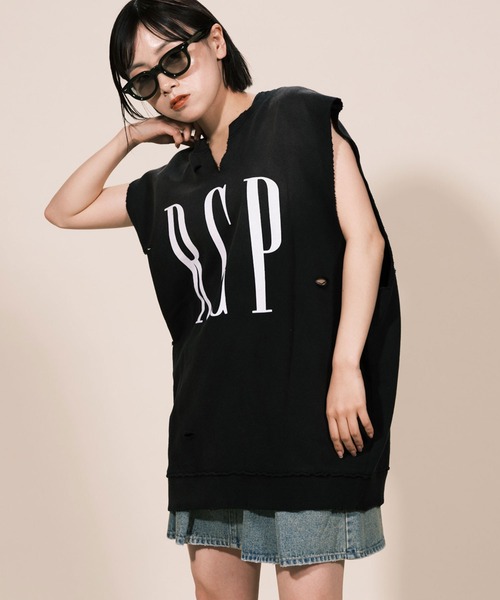 RePRODUCTION LABEL（リプロダクションレーベル）の「【ユニセックス】【RePRODUCTION LABEL / リプロダクションレーベル】ロゴスキッパーベスト（タンクトップ・レディース・グレー/ブラック・FREE）」の2枚目の写真