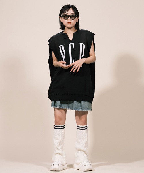 RePRODUCTION LABEL（リプロダクションレーベル）の「【ユニセックス】【RePRODUCTION LABEL / リプロダクションレーベル】ロゴスキッパーベスト（タンクトップ・レディース・グレー/ブラック・FREE）」の7枚目の写真